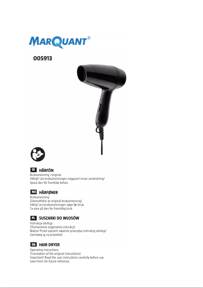 Page n°1 - Manuel utilisateur Marquant 005-913