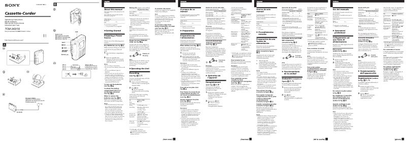Page n°1 - Manuel utilisateur Sony TCM-343