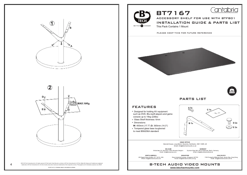 Página 1 del manual Manual de instrucciones B-Tech BT7167