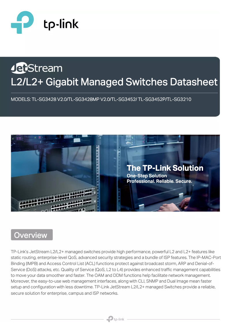 Page n°1 - Fiche technique TP-Link TL-SG3428MP