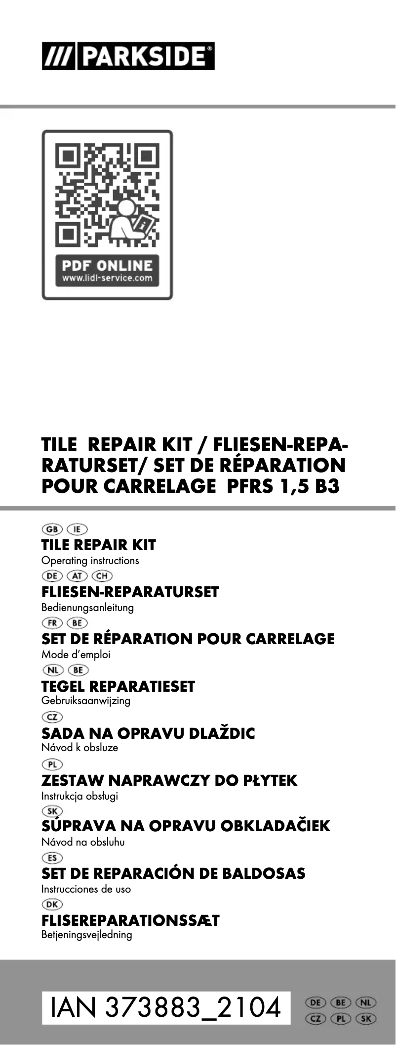 Page 1 de la notice Manuel utilisateur Parkside PFRS 1,5 B3