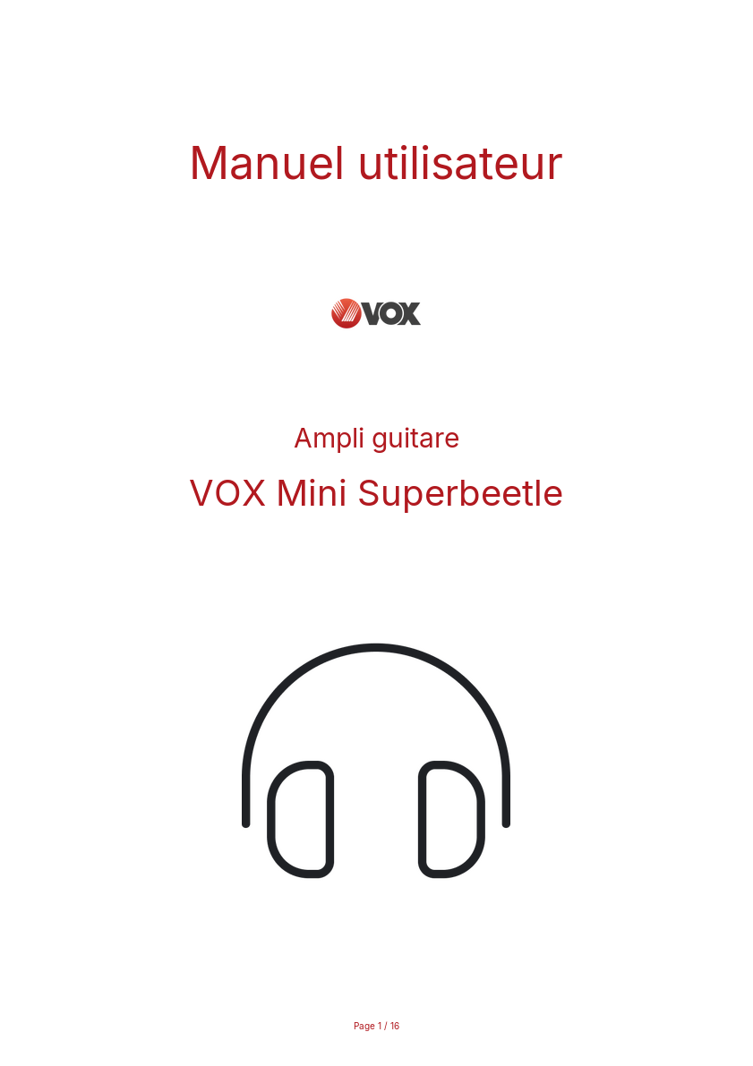 Image de la première page du manuel de l'appareil Mini Superbeetle