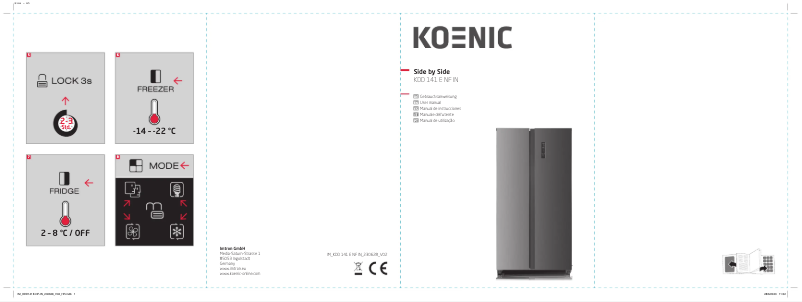 Page 1 de la notice Manuel utilisateur Koenic KDD 141 E NF IN