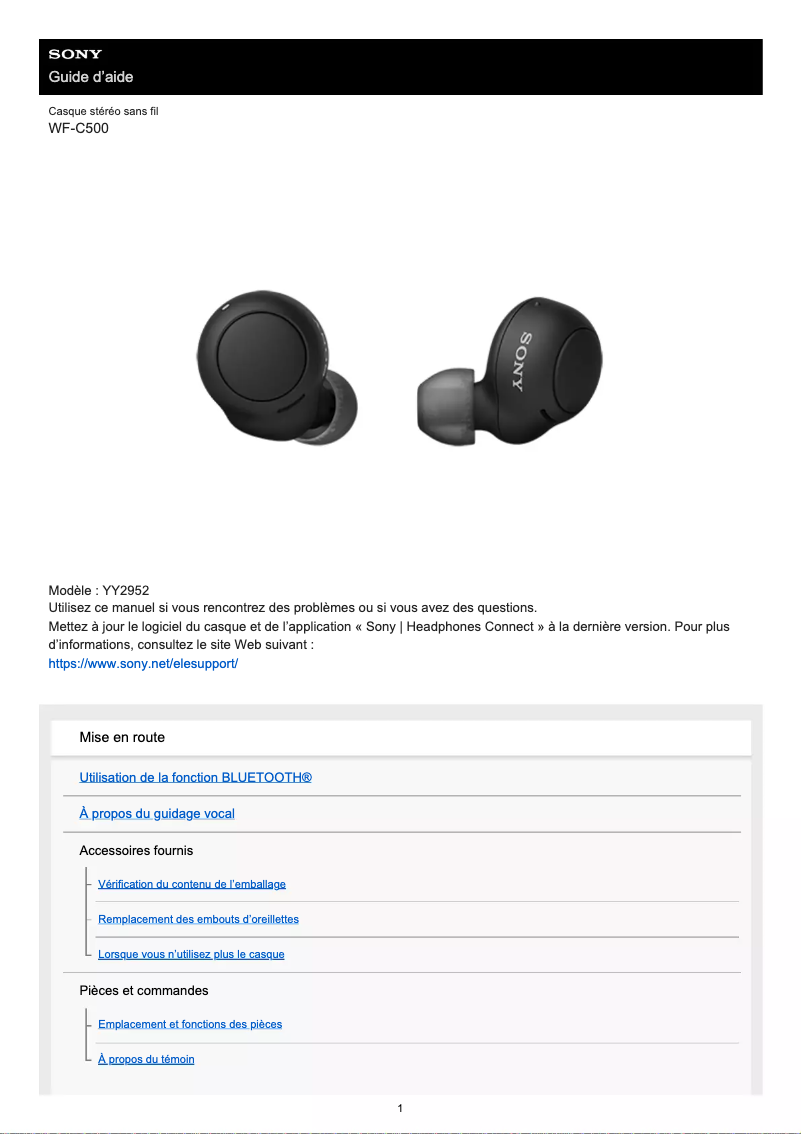 Página 1 del manual Manual de usuario Sony WF-C500