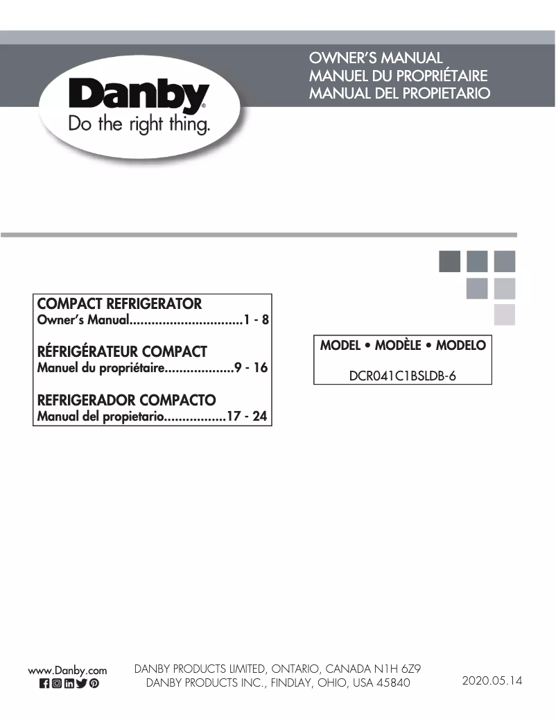 Página 1 del manual Manual de usuario Danby DCR041C1BSLDB-6