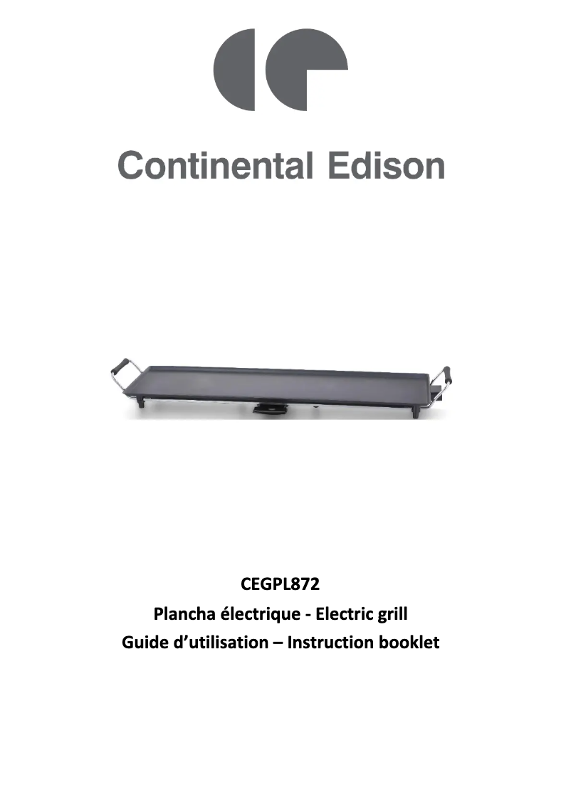 Page n°1 - Manuel utilisateur Continental Edison CEGPL872