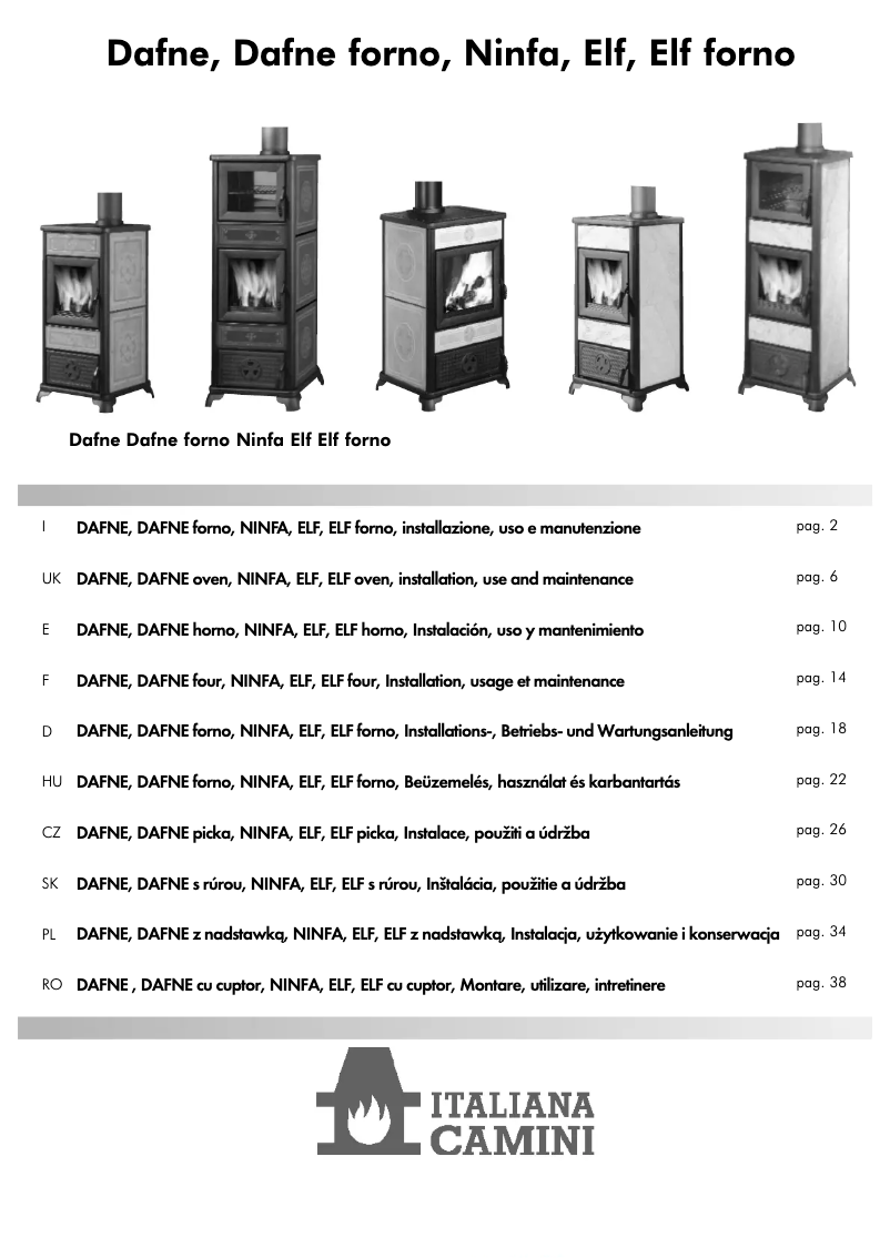 Page 1 de la notice Manuel utilisateur Edilkamin Ninfa
