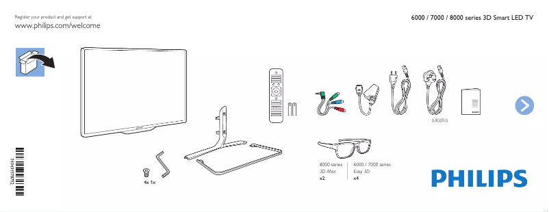 Page 1 de la notice Guide de démarrage rapide Philips 42PFL7108K