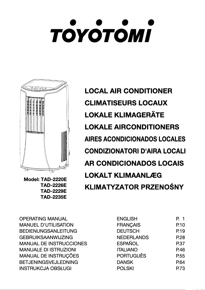 Page n°1 - Manuel utilisateur Toyotomi TAD-2229E