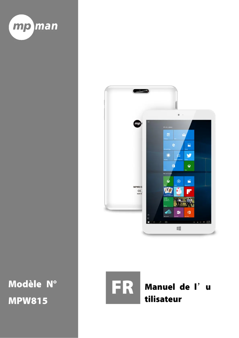 Page n°1 - Manuel utilisateur Mpman MPW815
