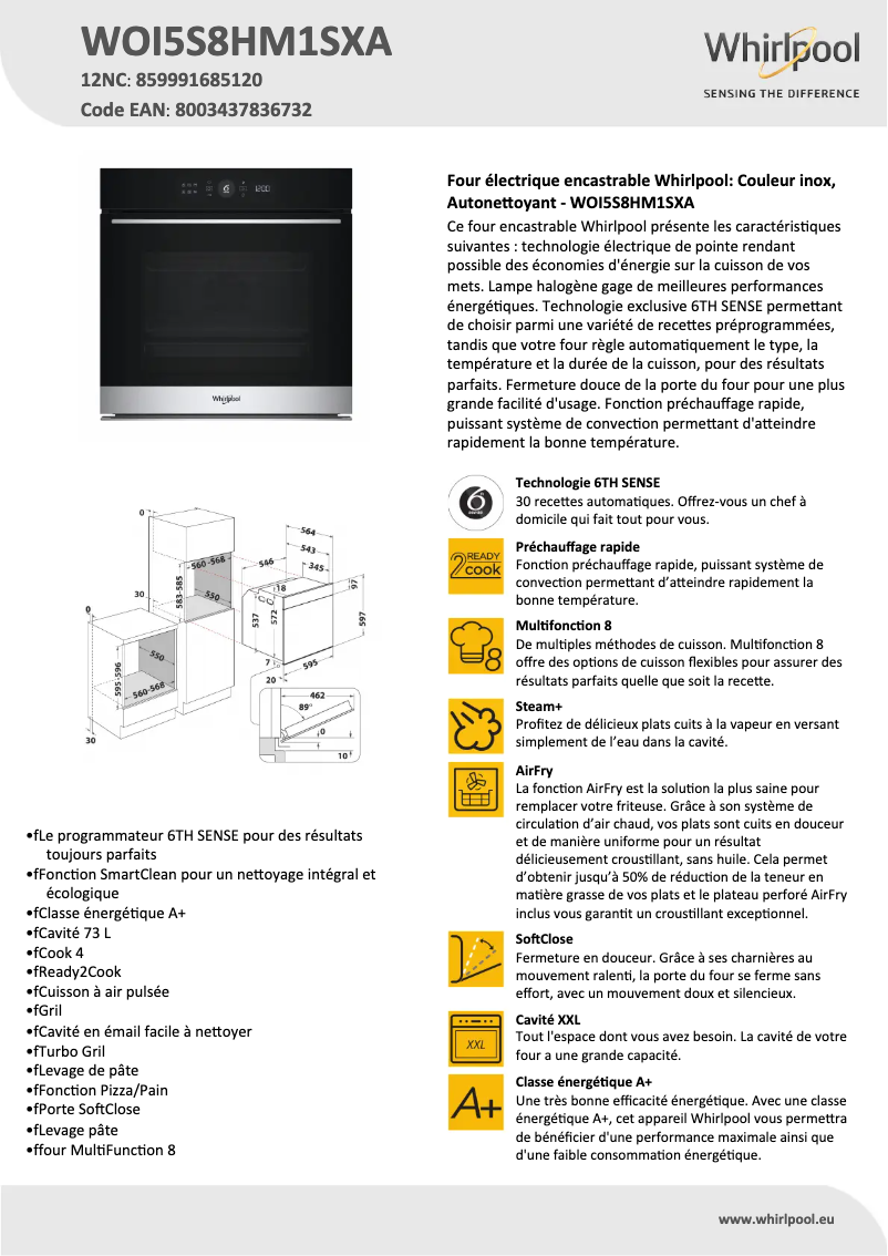 Image de la première page du manuel de l'appareil WOI5S8HM1SXA