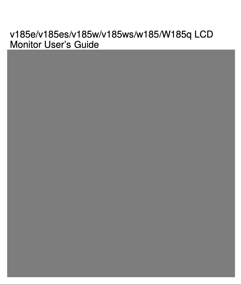 Image de la première page du manuel de l'appareil v185es