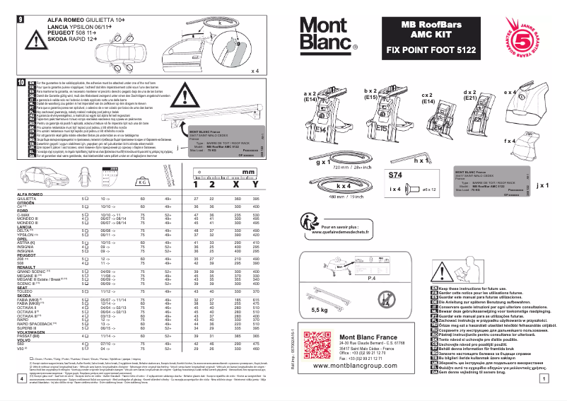 Page 1 de la notice Manuel utilisateur Mont Blanc AMC 5122