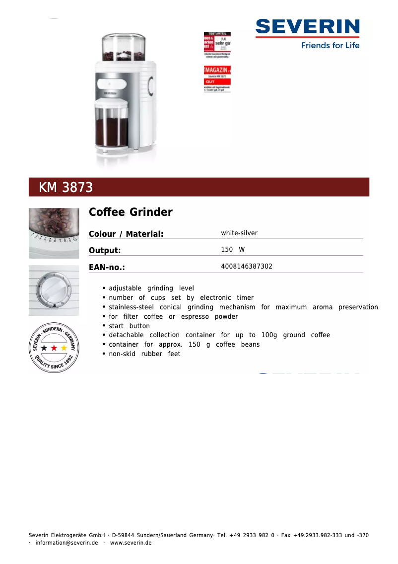 Image de la première page du manuel de l'appareil KM 3873