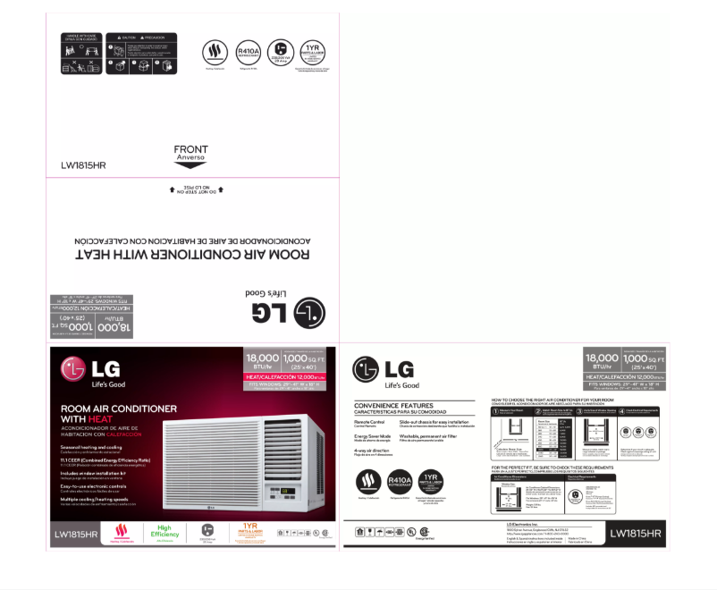 Página 1 del manual Folleto LG LW1815HR