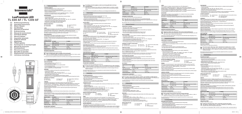 Page 1 de la notice Manuel utilisateur Brennenstuhl TL 600 AF