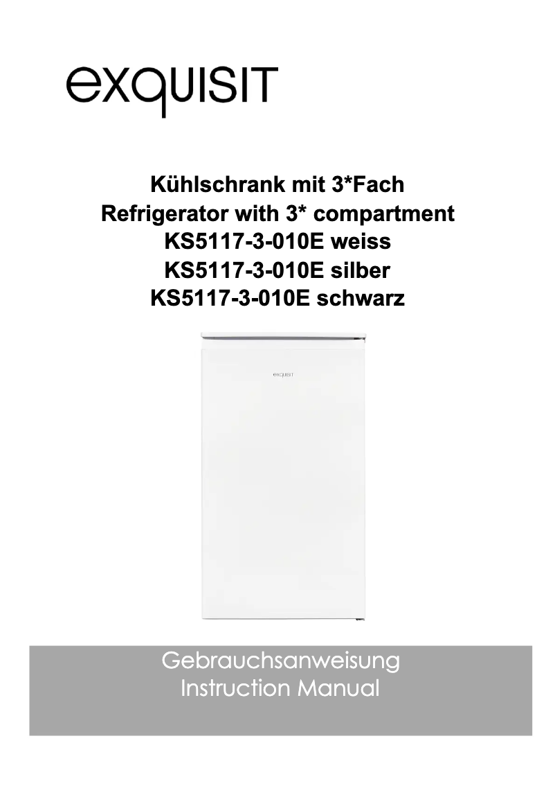 Page 1 de la notice Manuel utilisateur Exquisit KS5117-3-010E