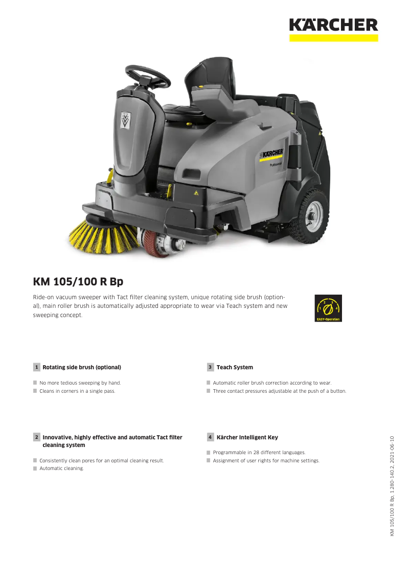 Página 1 del manual Manual de usuario Kärcher KM 105/100 R Bp