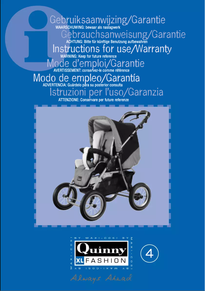 Page 1 de la notice Manuel utilisateur Quinny XL Fashion 4