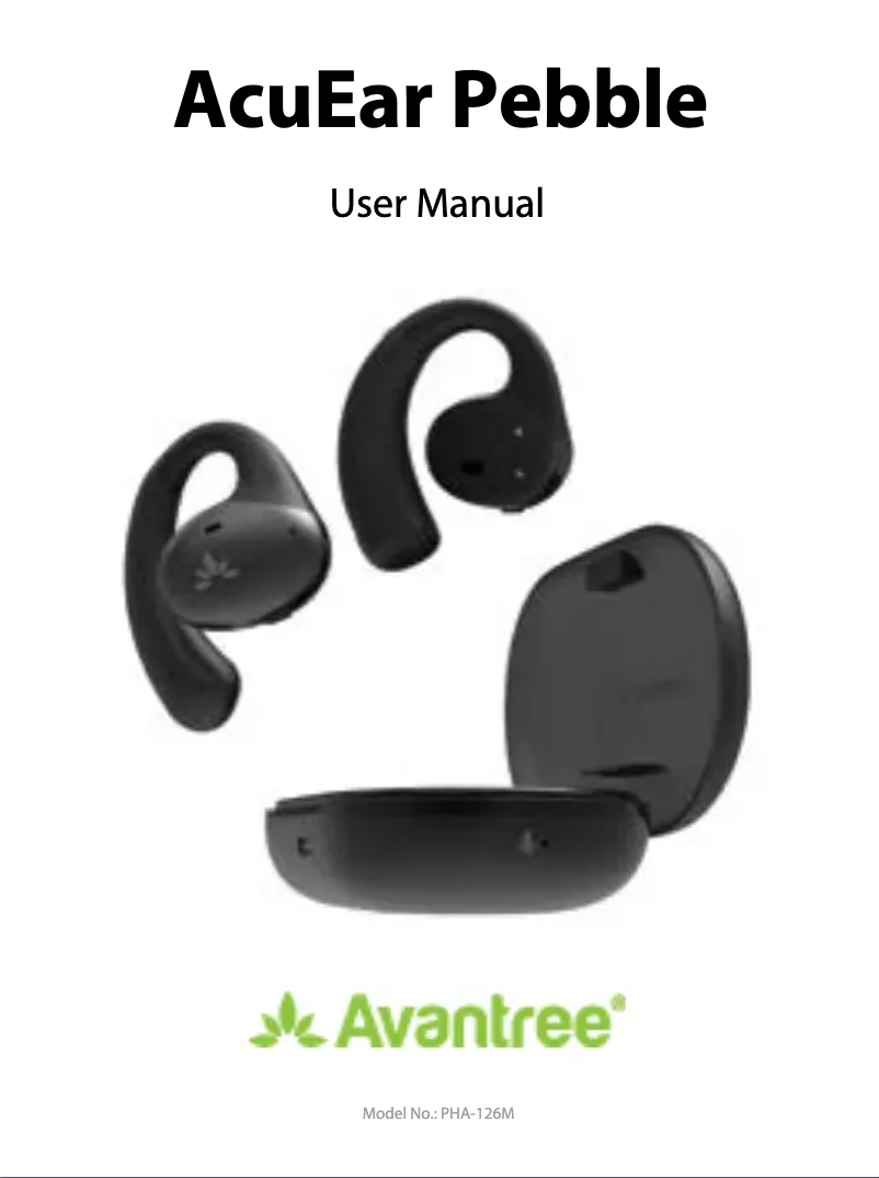 Image de la première page du manuel de l'appareil AcuEar Pebble