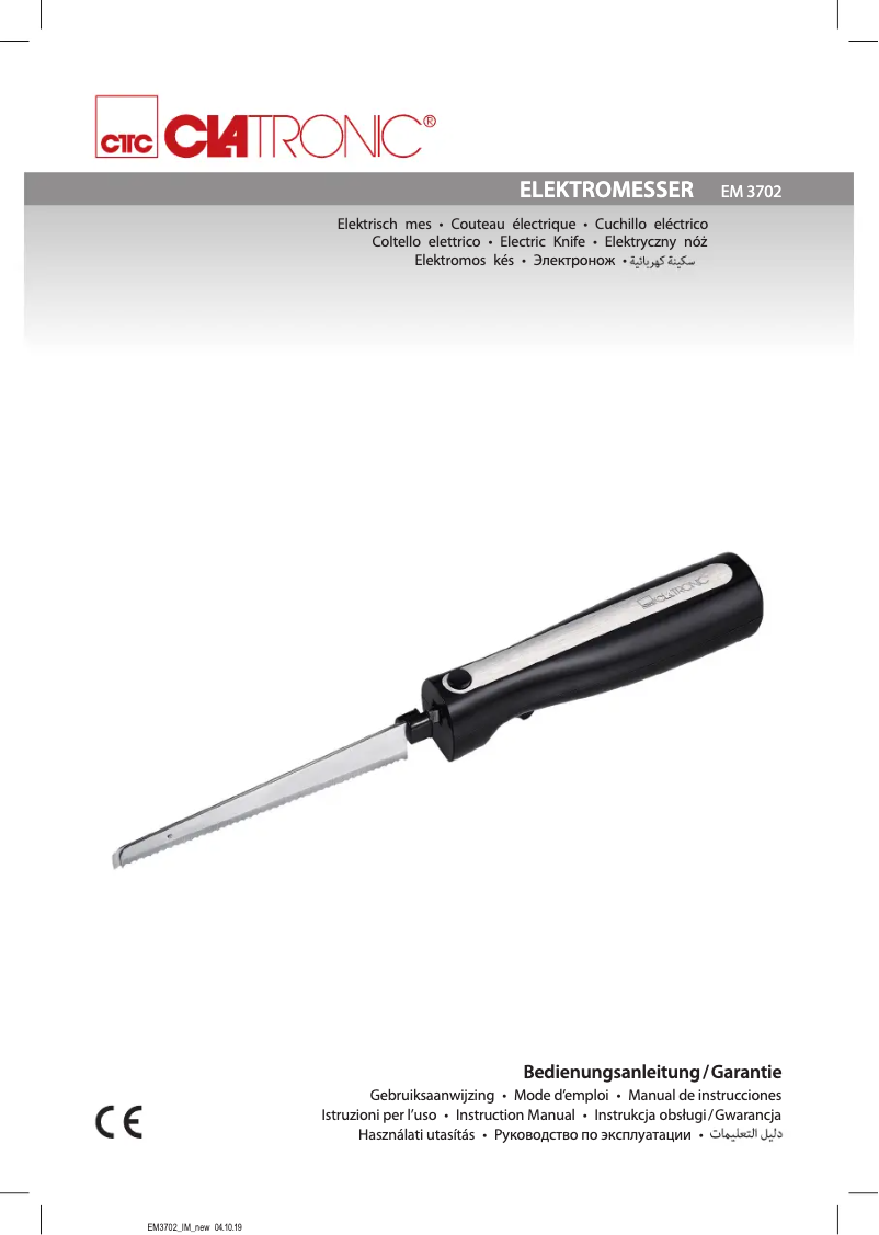 Page 1 de la notice Manuel utilisateur Clatronic EM 3702