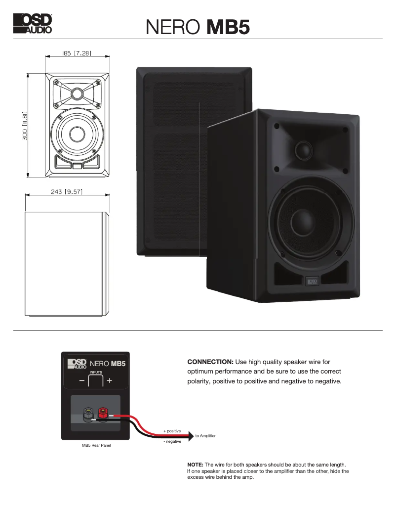 Page n°1 - Manuel utilisateur OSD Audio Nero MB5