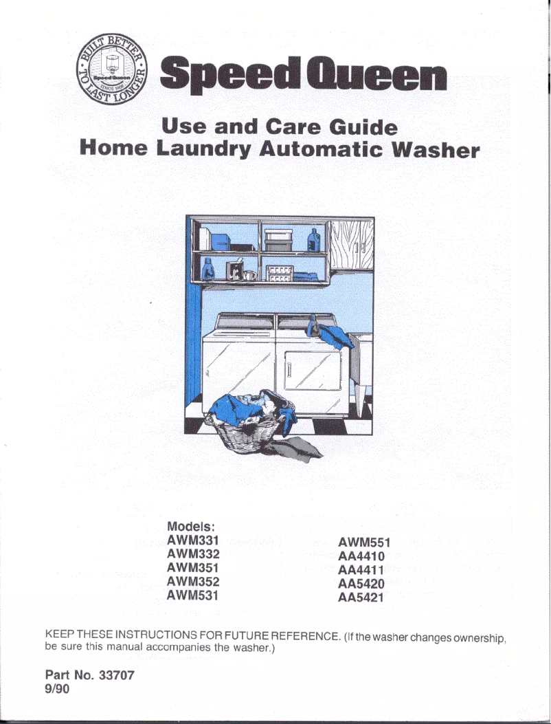 Página 1 del manual Manual de usuario Speed Queen AWM331W