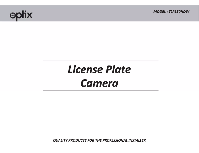 Page n°1 - Manuel utilisateur Optix TLP150HDW