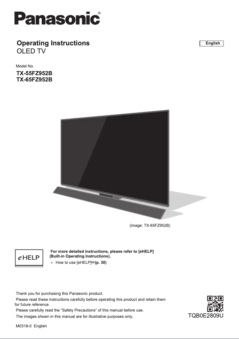Página 1 del manual Guía de inicio rápido Panasonic TX-55FZ952B