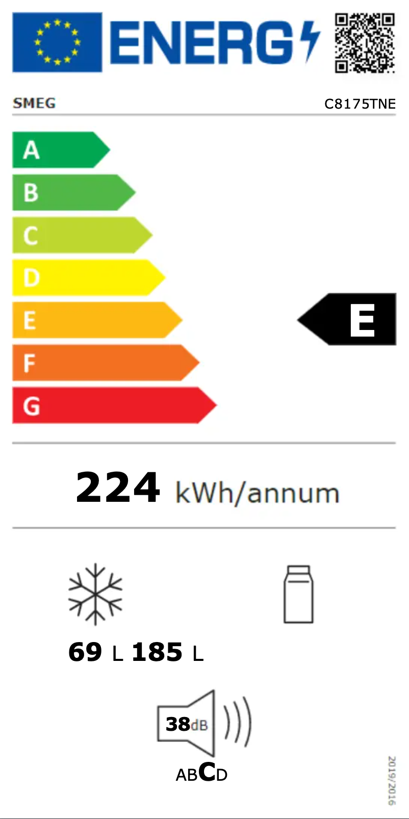 Page n°1 - Label énergétique Smeg C8175TNE