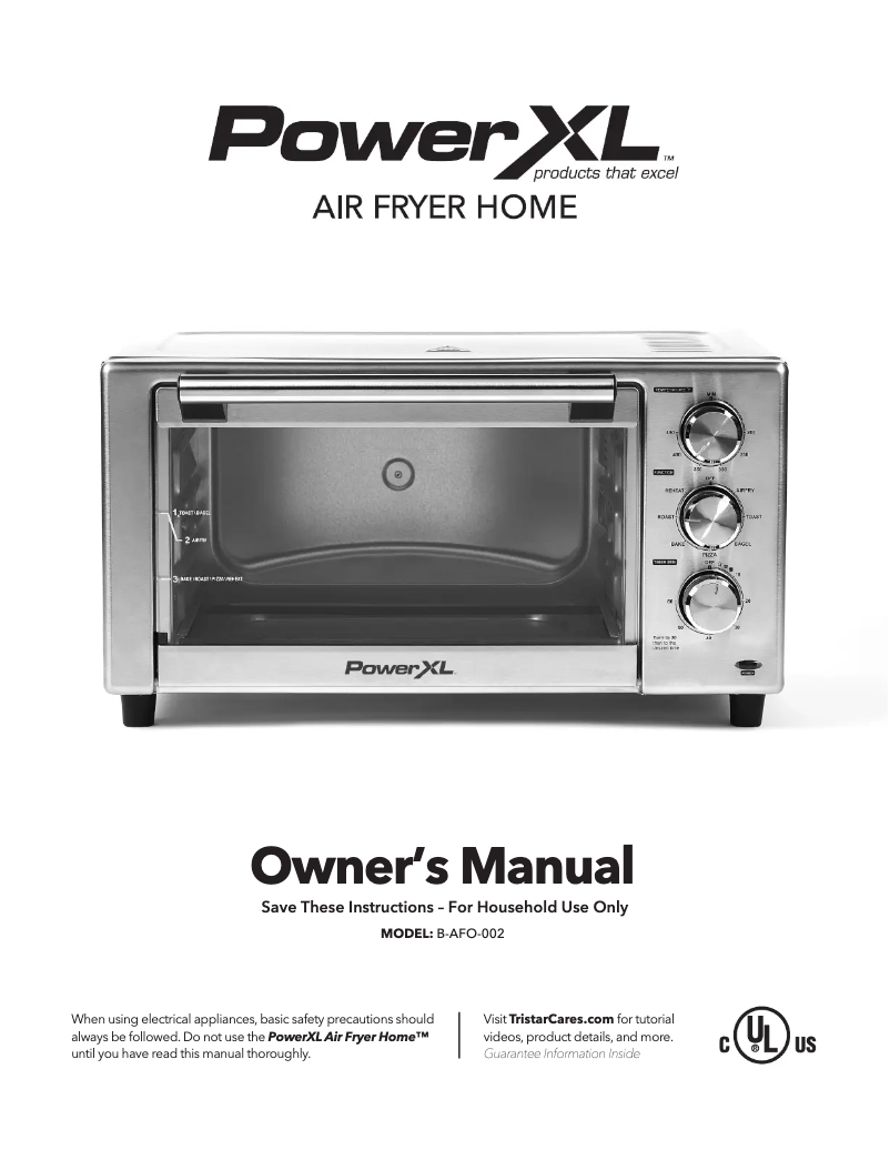 Page n°1 - Manuel utilisateur PowerXL Air Fryer Home B-AFO-002