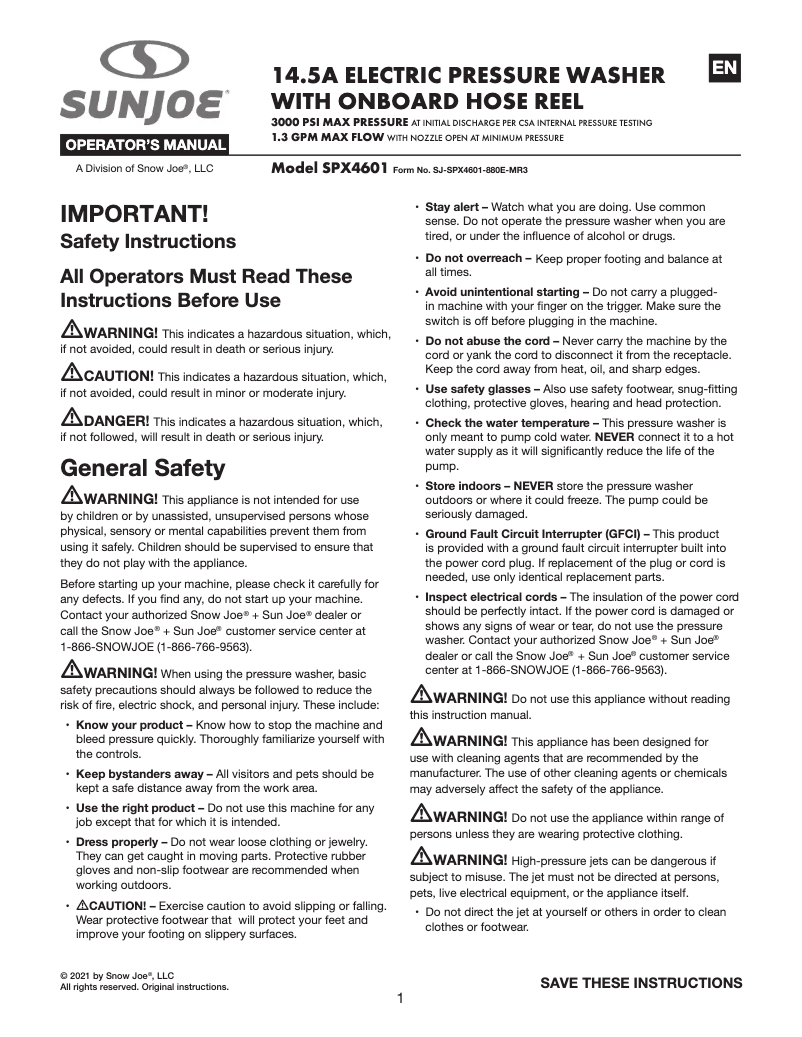 Image de la première page du manuel de l'appareil SPX4601