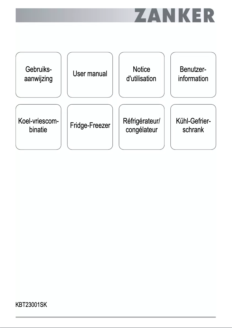 Page n°1 - Manuel utilisateur Zanker KBT23001SK