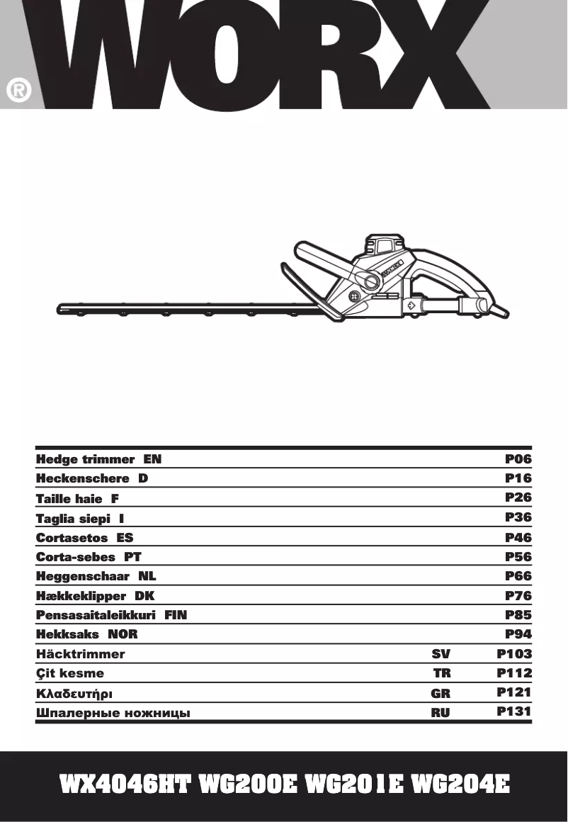 Page 1 de la notice Manuel utilisateur Worx WG201E