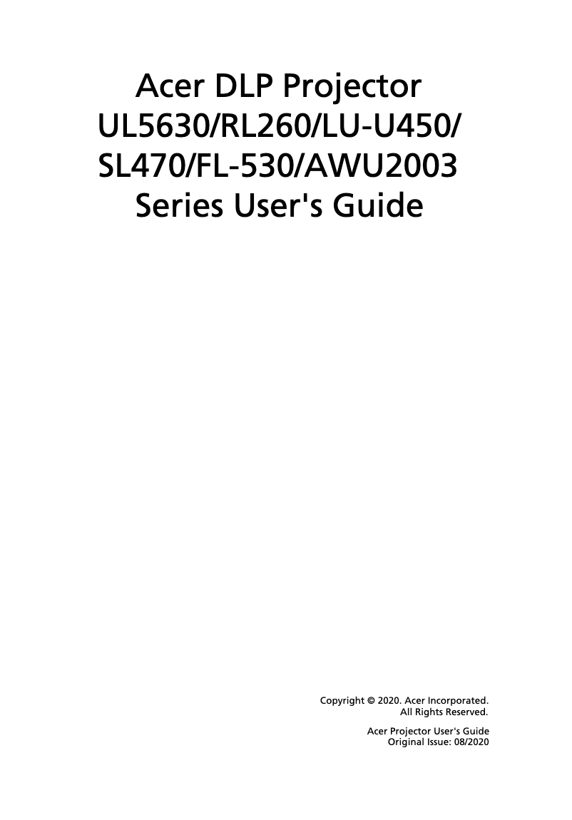 Page n°1 - Manuel utilisateur Acer LU-U450