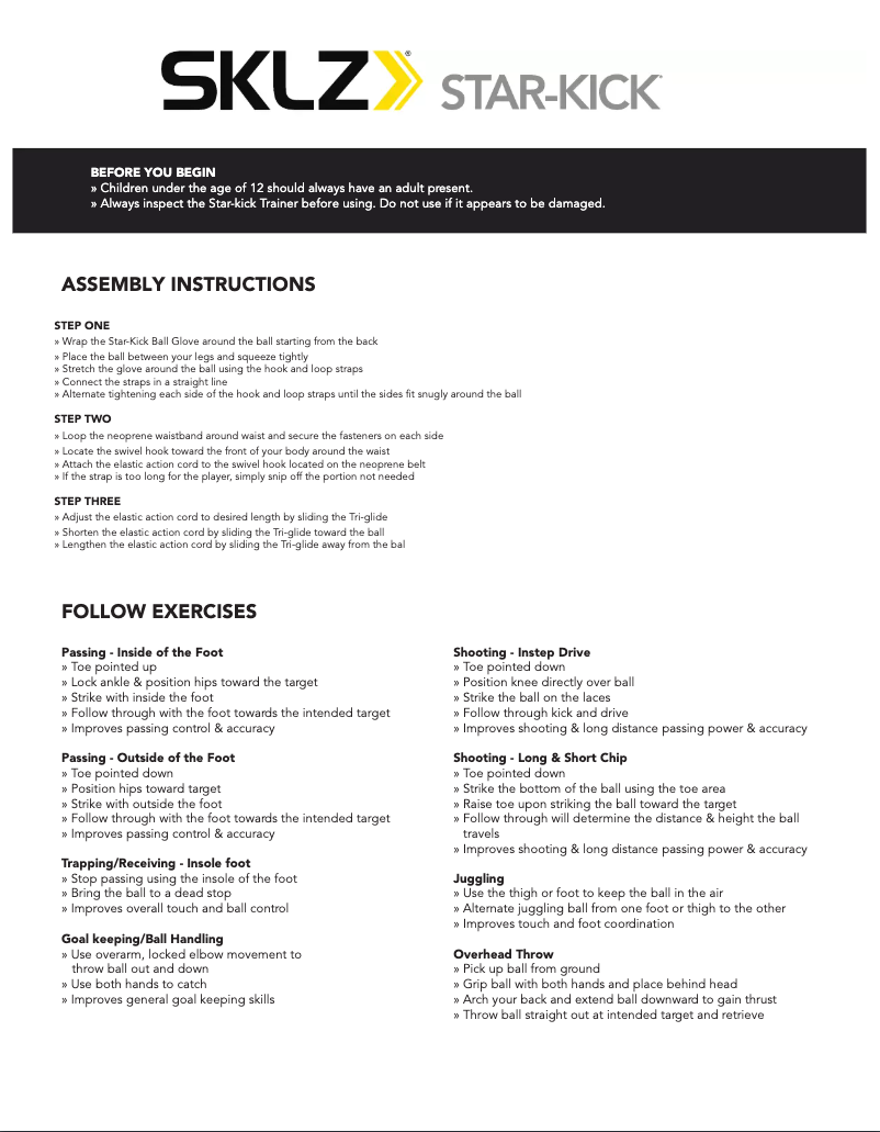 Image de la première page du manuel de l'appareil Star-Kick