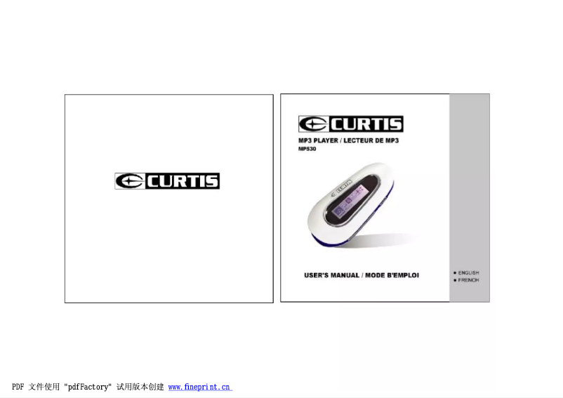 Page 1 de la notice Manuel utilisateur Curtis MP530