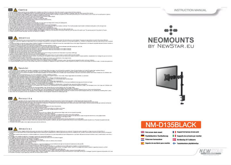 Página 1 del manual Manual de usuario Newstar NM-D135BLACK