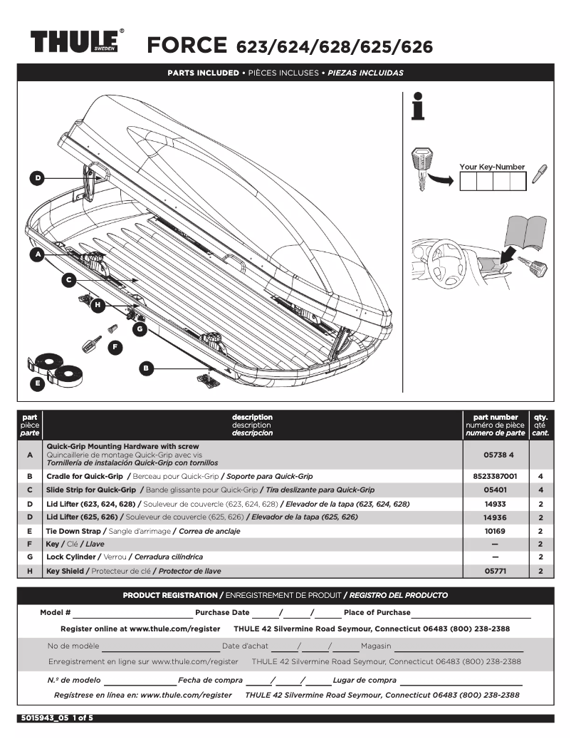 Page n°1 - Manuel utilisateur Thule Force M