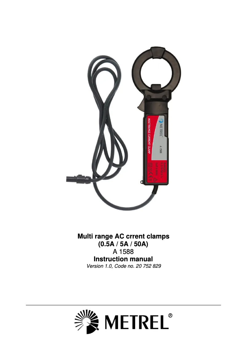 Page n°1 - Manuel utilisateur Metrel A 1588