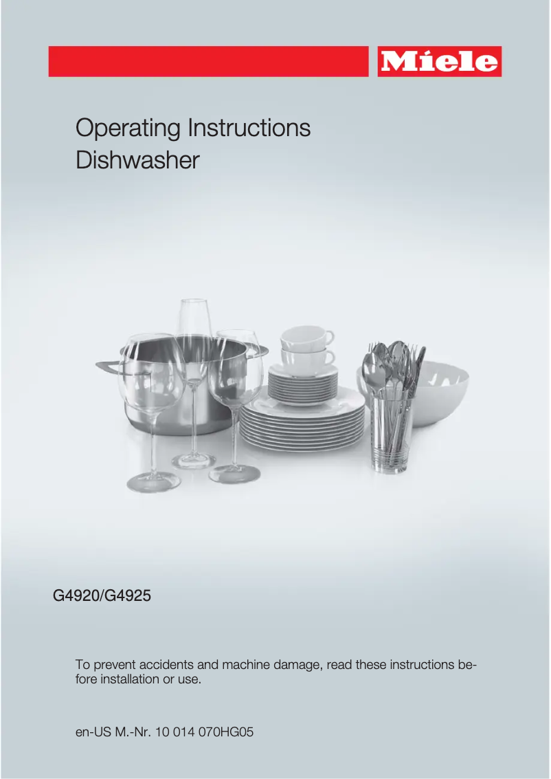 Page n°1 - Manuel utilisateur Miele G 4925 U Futura