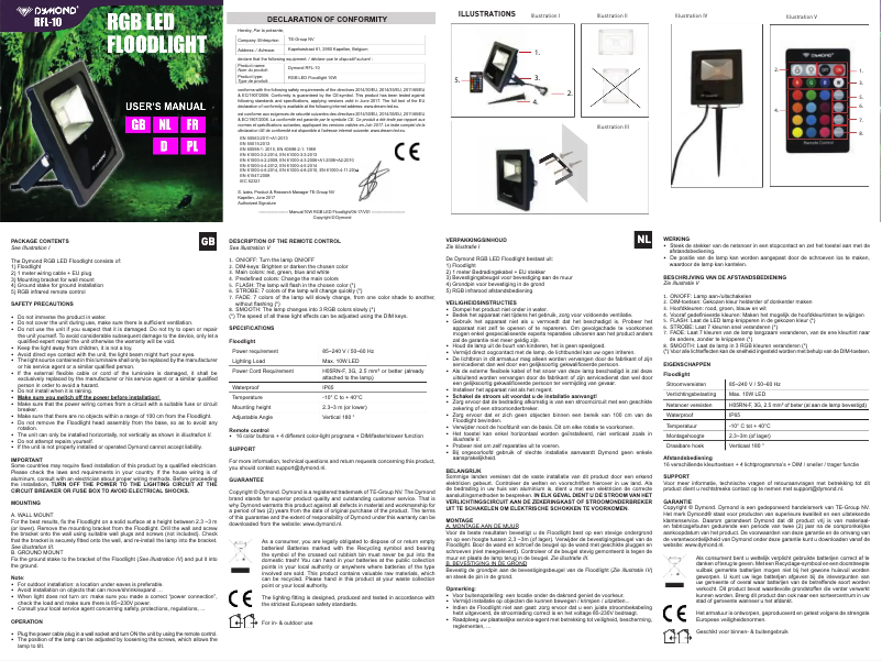 Image de la première page du manuel de l'appareil RFL-10