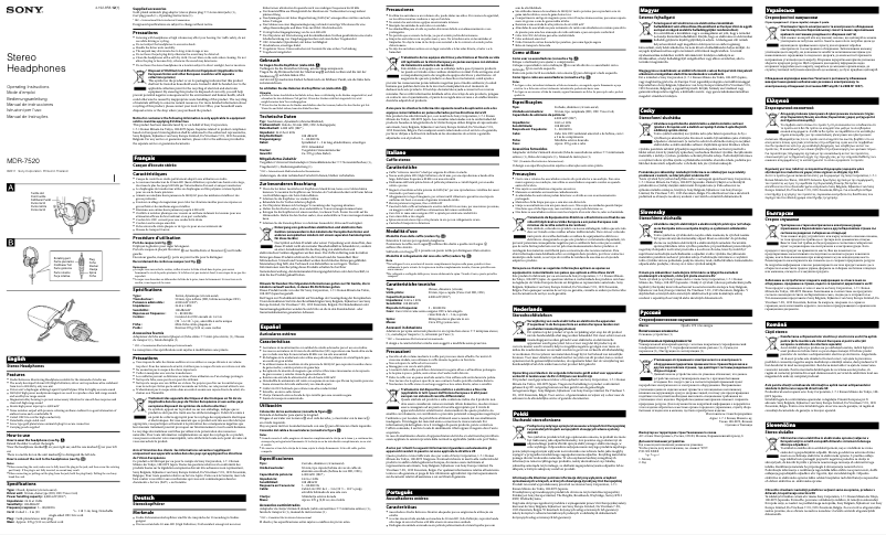 Image de la première page du manuel de l'appareil MDR-7520