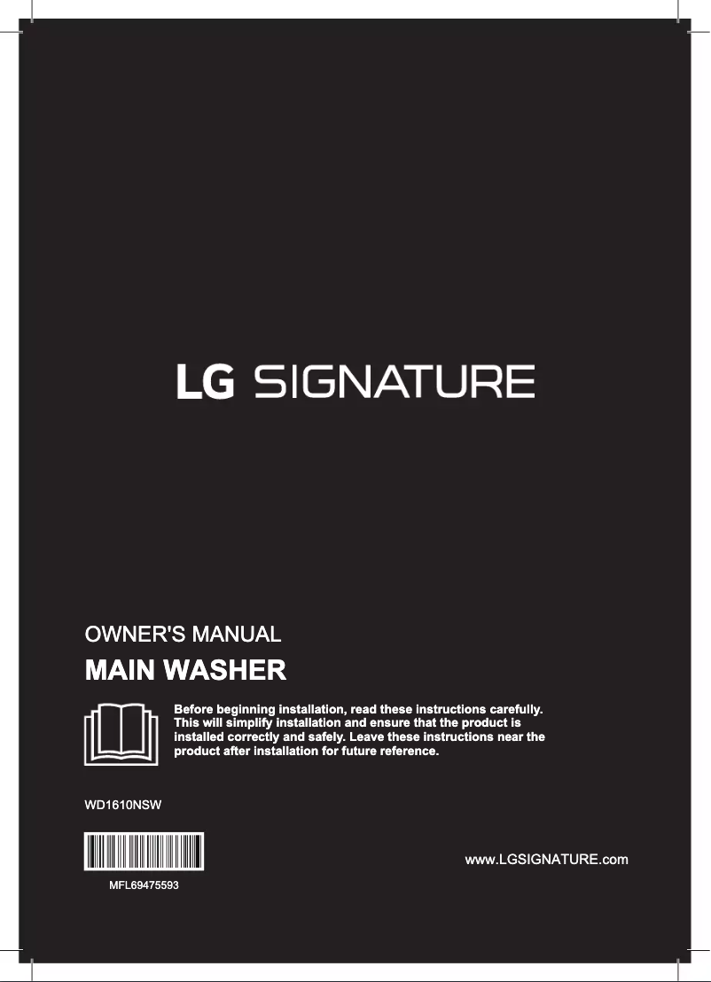 Page 1 de la notice Manuel utilisateur LG WD1610NSW