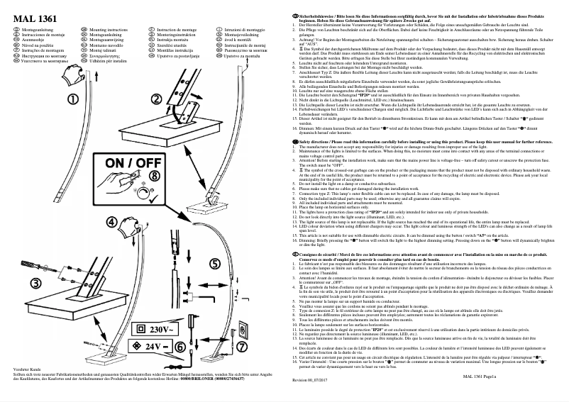 Página 1 del manual Manual de usuario Briloner MAL 1361