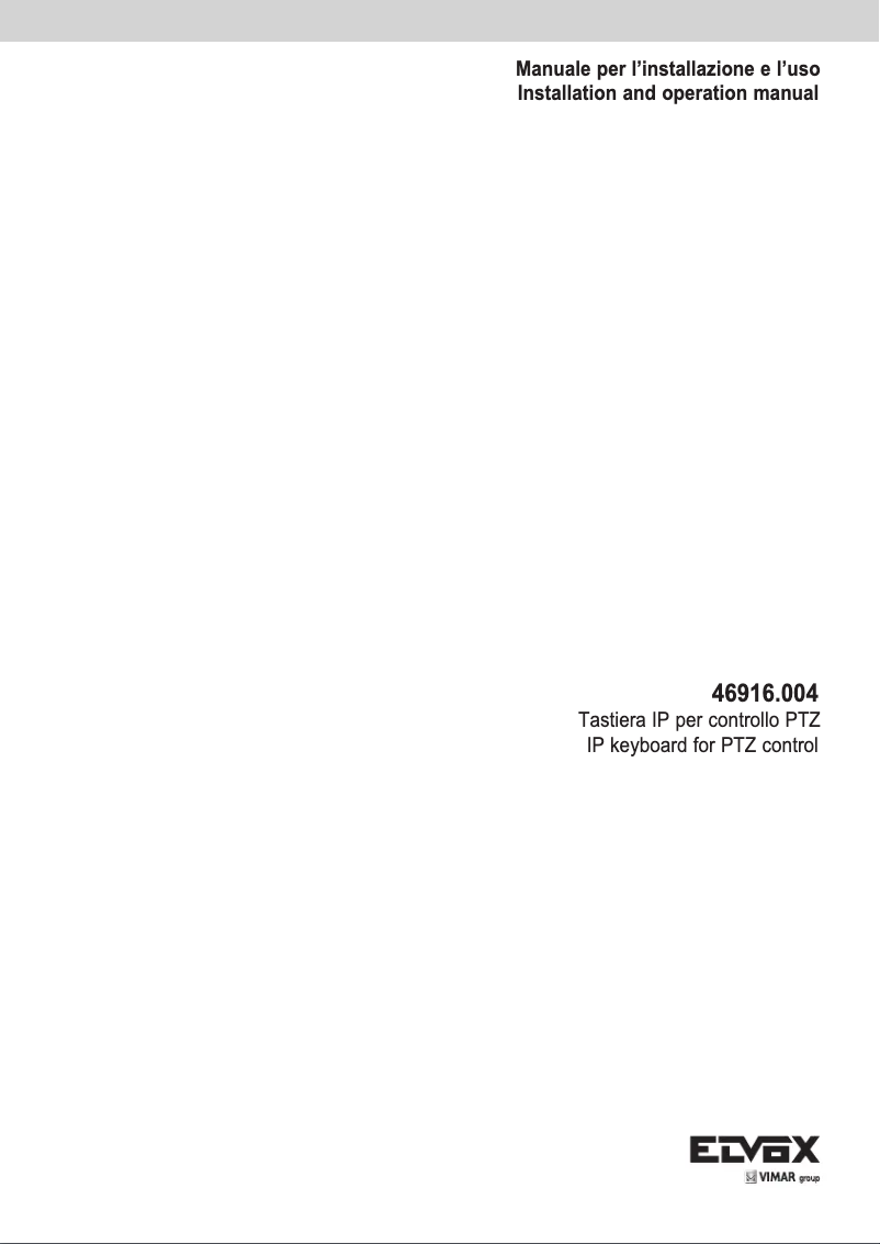 Image de la première page du manuel de l'appareil ELVOX 46916.004