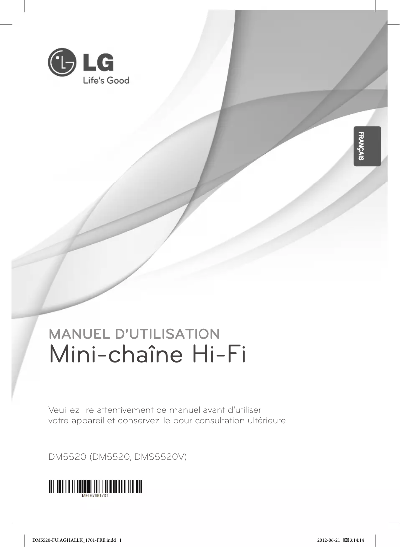Page 1 de la notice Manuel utilisateur LG DM5520