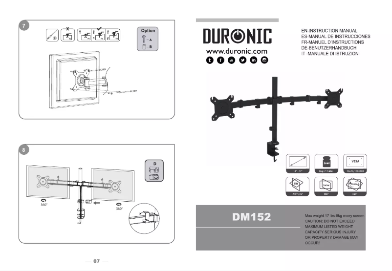 Page n°1 - Manuel utilisateur Duronic DM152