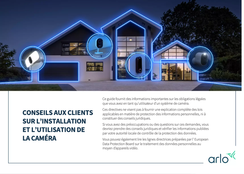 Page 1 de la notice Guide d'installation Arlo Essential Indoor Camera