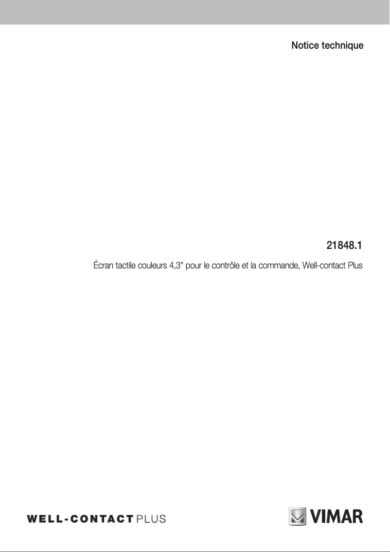 Page 1 de la notice Manuel utilisateur Vimar 21848.1